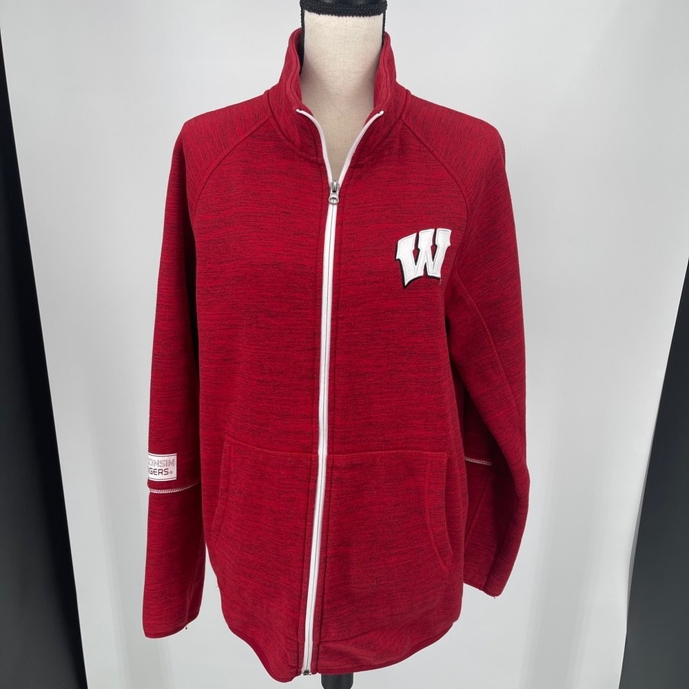 Wisconsin Badgers G-III Apparel Jacket WOMENS Red Space Dye Full Zip SIZE M